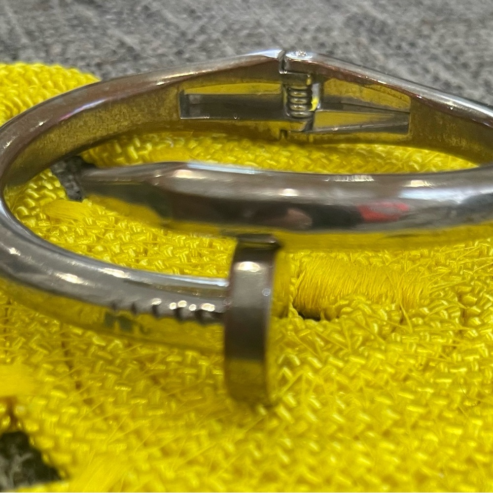Silver Nail Design Bracelet